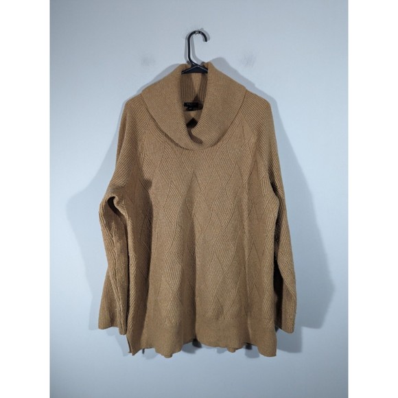 Talbots Women Camel Long Sleeve Cowl neck Sweater Size XL Petite - Picture 1 of 5